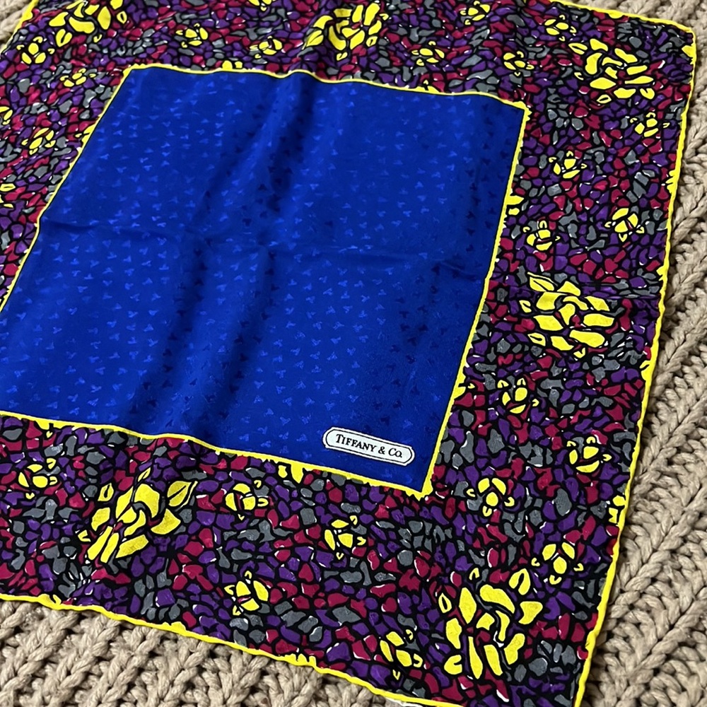 Tiffany & Co. women silk scarf excellent condition about 16x16